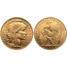 Gold French 20 Franc Rooster