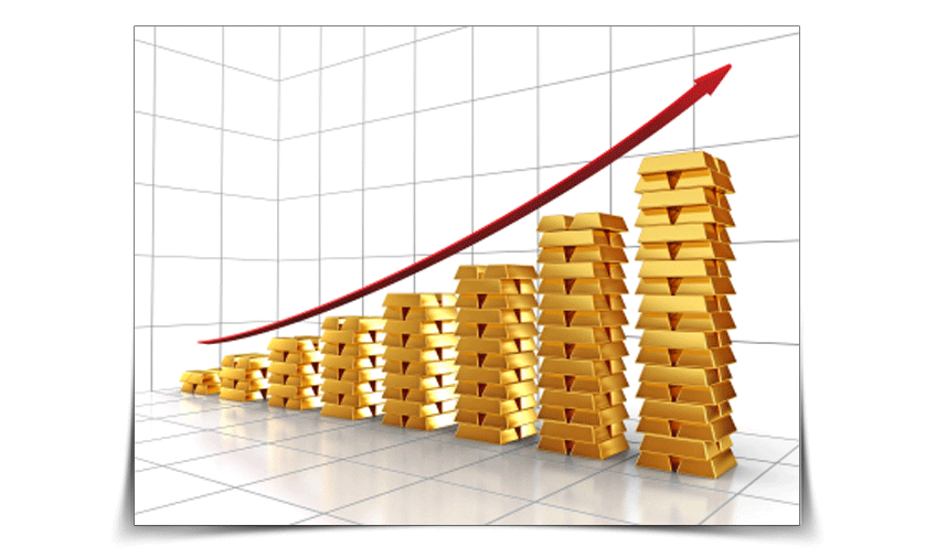 Gold prices rising
